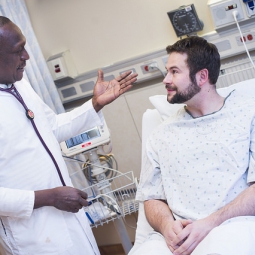 patient talking with doctor at NIH Clinical Center